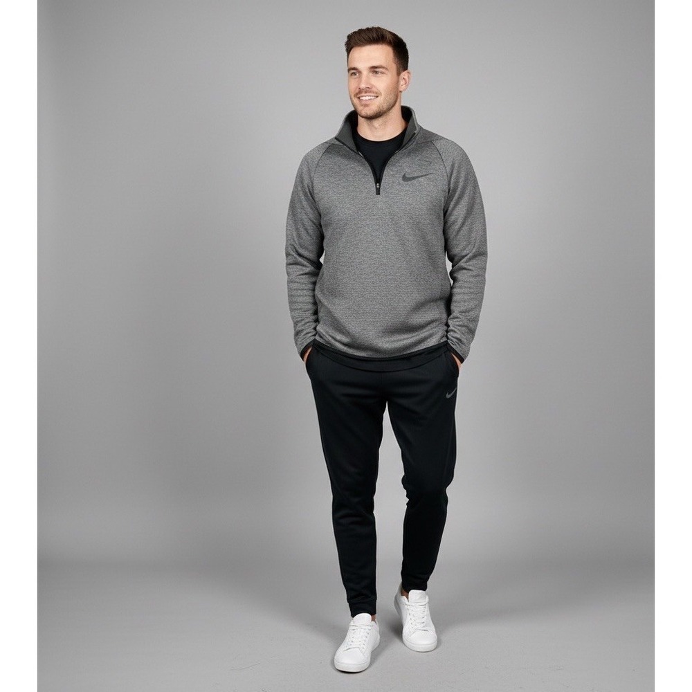 Nike Mens Dri-Fit 1/2 Zip Fleece Pullover‎ Jacket Gray Heather Sweatshirt Small